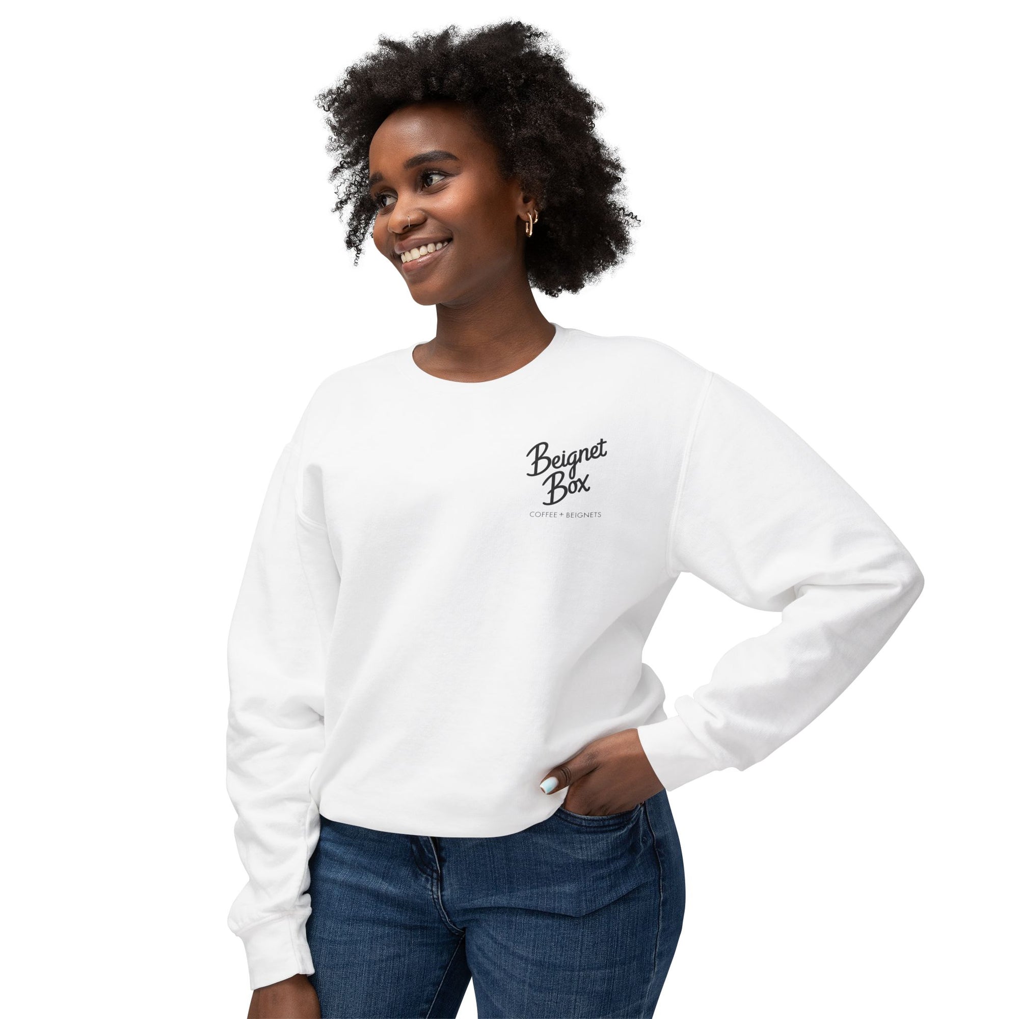 Beignet Box Logo Sweatshirt — Coffee & Beignets Crewneck